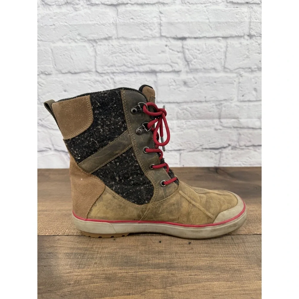 KEEN Elsa II Waterproof Duck Boots Women's 9 Brown Wool‎ Lace Up Winter HIking